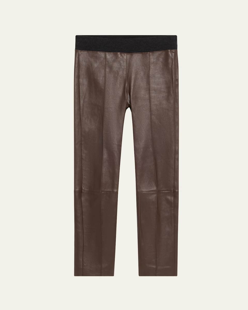 Leather Stretch Front Seam Leggings